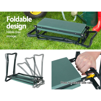 Gardeon Garden Kneeler 3-in-1 Padded Seat Stool Outdoor Bench Knee Pad Foldable.