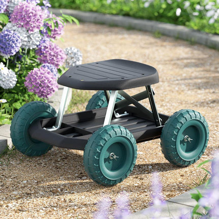 Gardeon Garden Cart Rolling Stool with Wheels Gardening Helper Seat Farm Yard.