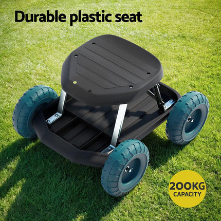 Gardeon Garden Cart Rolling Stool with Wheels Gardening Helper Seat Farm Yard.