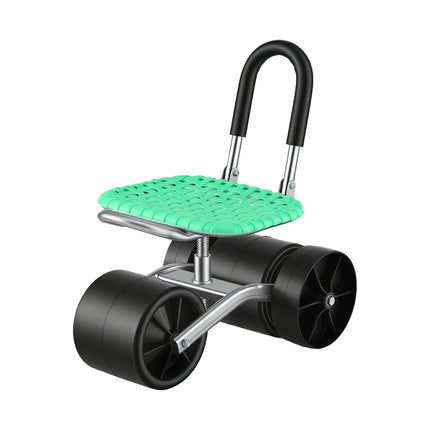 Gardeon Gardening Cart with 360° Swivel Seat | Rolling Work Seat with Adjustable Height & All-Terrain Wheels | 130KG Capacity Heavy Duty Garden Scooter for Back Pain Relief & Vehicle Detailing | Foldable Backrest & Ventilated Seat, Green.