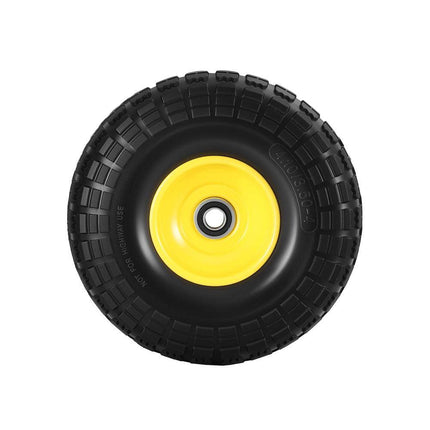Gardeon 2pcs, 4.10/3.50-4 Tire And Wheel Flat Free, 26cm Solid Rubber Tires with 5/8 Axle Bore Hole And Double Sealed Bearings, Perfect for Wheelbarrow, Garden Cart, Wagon, Dolly.