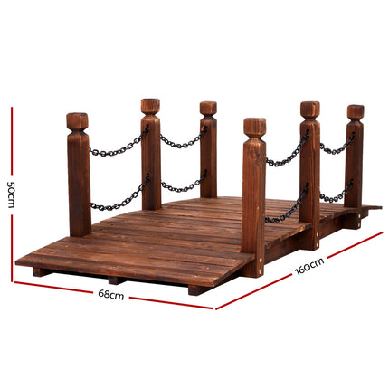 Gardeon Garden Decor Outdoor Ornament Wooden Bridge Chain 160cm.