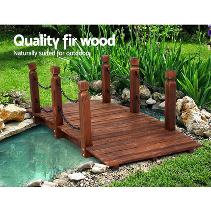 Gardeon Garden Decor Outdoor Ornament Wooden Bridge Chain 160cm.