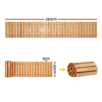 Gardeon 8FT Wooden Garden Pathway Roll-Out Straight Walkway Outdoor Backyard Brown.