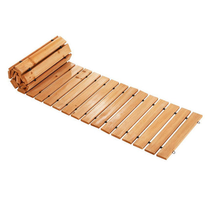 Gardeon 8FT Wooden Garden Pathway Roll-Out Straight Walkway Outdoor Backyard Brown.