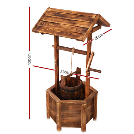 Gardeon Garden Decor Outdoor Ornament Wooden Wishing Well.