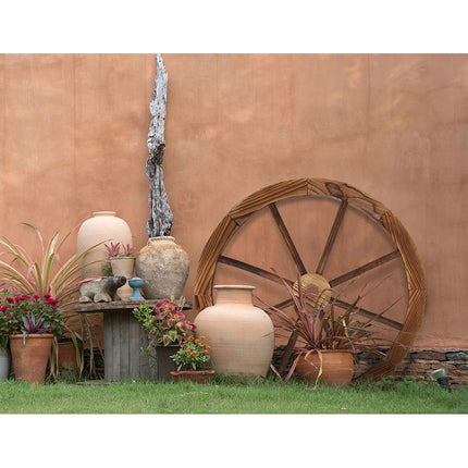 Gardeon Garden Decor Outdoor Ornament 2X Wooden Wagon Wheel.