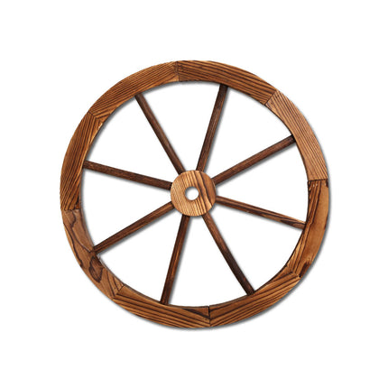 Gardeon Garden Decor Outdoor Ornament Wooden Wagon Wheel.