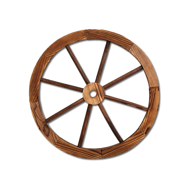 Gardeon Garden Decor Outdoor Ornament Wooden Wagon Wheel.