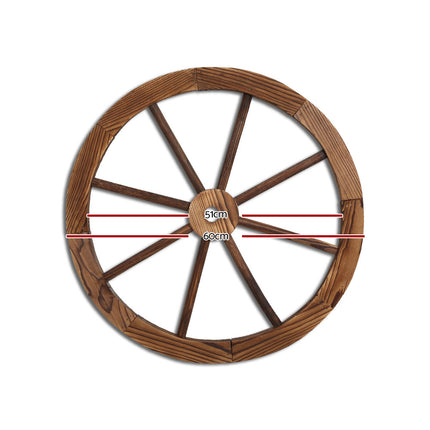 Gardeon Garden Decor Outdoor Ornament Wooden Wagon Wheel.