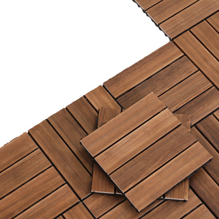 Gardeon 10PCS Wood Deck Tiles 30x30cm Interlocking Floor Tiles for Patio Balcony Garden.