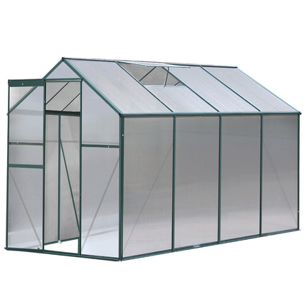 Green Fingers Greenhouse 2.52x1.9x1.83M Aluminium Polycarbonate Green House Garden Shed.