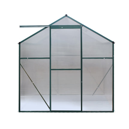 Green Fingers Greenhouse 2.52x1.9x1.83M Aluminium Polycarbonate Green House Garden Shed.