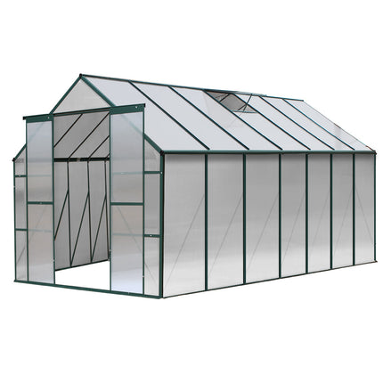 Green Fingers Greenhouse 4.43x2.44x2.15M Aluminium Polycarbonate Green House Garden Shed.