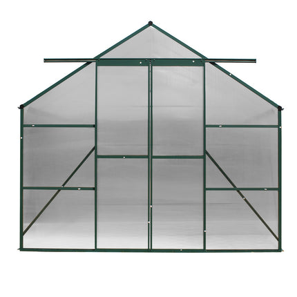 Green Fingers Greenhouse 5.1x2.44x2.1M Aluminium Polycarbonate Green House Garden Shed.