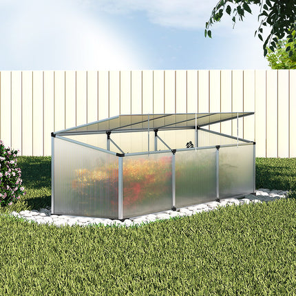 Green Fingers Greenhouse 180x50x50CM Cold Frame Plant Grow Aluminium Polycarbonate Green House.