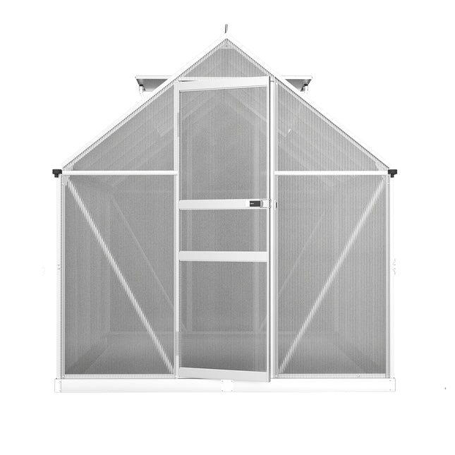Green Fingers Greenhouse 2.42x1.9x1.95M Aluminium Polycarbonate Green House Garden Shed.