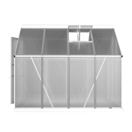 Green Fingers Greenhouse 2.42x1.9x1.95M Aluminium Polycarbonate Green House Garden Shed.