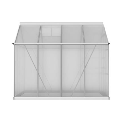Green Fingers Greenhouse 2.42x2.5x2.26M Aluminium Double Doors Green House Garden Shed.