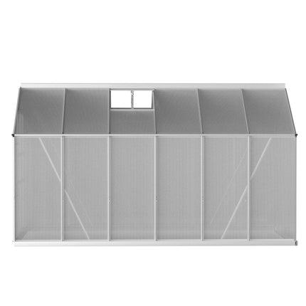 Green Fingers Greenhouse 3x2.5x2.26M Double Doors Aluminium Green House Garden Shed.
