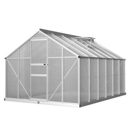 Green Fingers Greenhouse 3.6x2.5x1.95M Aluminium Polycarbonate Green House Garden Shed.