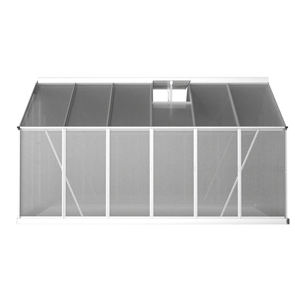 Green Fingers Greenhouse 3.6x2.5x1.95M Aluminium Polycarbonate Green House Garden Shed.