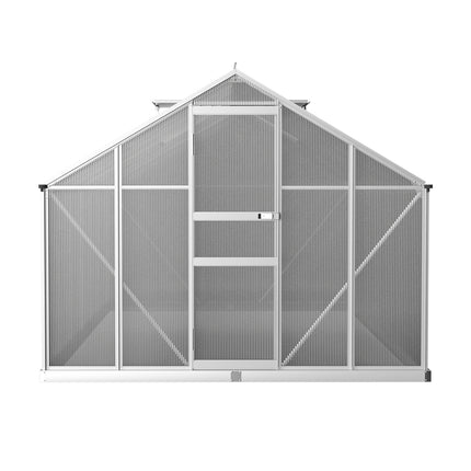 Green Fingers Greenhouse 3.6x2.5x1.95M Aluminium Polycarbonate Green House Garden Shed.