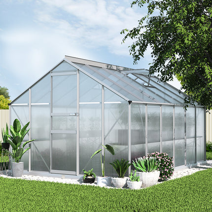 Green Fingers Greenhouse 3.6x2.5x1.95M Aluminium Polycarbonate Green House Garden Shed.