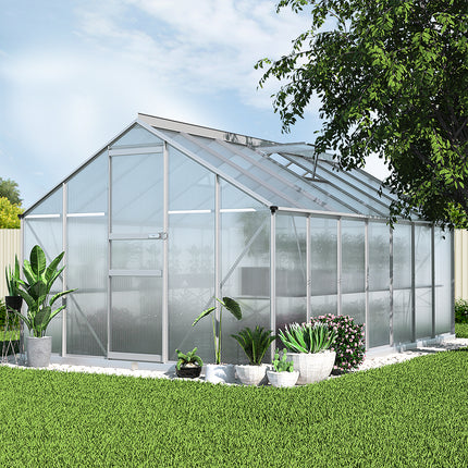 Green Fingers Greenhouse 4.2x2.5x1.95M Aluminium Polycarbonate Green House Garden Shed.