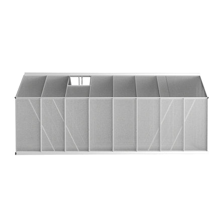 Green Fingers Greenhouse 4.7x2.5x2.26M Double Doors Aluminium Green House Garden Shed.