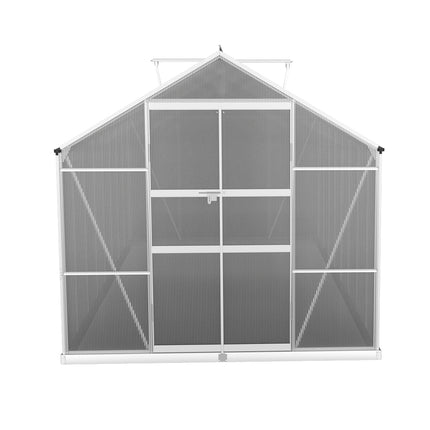 Green Fingers Greenhouse 4.7x2.5x2.26M Double Doors Aluminium Green House Garden Shed.