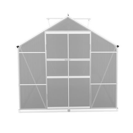 Green Fingers Greenhouse 6.03x2.44x2.68M Double Doors Aluminium Green House Garden Shed.
