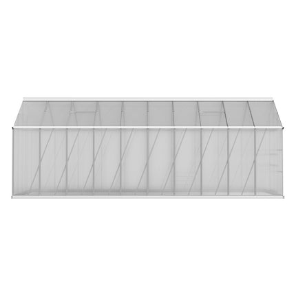 Green Fingers Greenhouse 6.03x2.44x2.68M Double Doors Aluminium Green House Garden Shed.