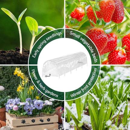 Green Fingers Mini Greenhouse 300x45x30cm Tunnel Clear PVC Steel Frame Portable.