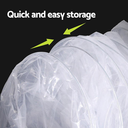Green Fingers Mini Greenhouse 300x45x30cm Tunnel Clear PVC Steel Frame Portable.