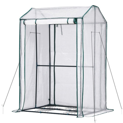 Green Fingers Mini Greenhouse PE Cover Green House Roll-Up Zippered Door 1.0x0.8x1.5M.