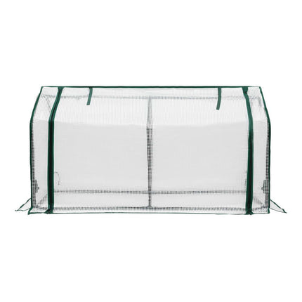 Green Fingers Mini Greenhouse PE Cover Green House Roll-Up Zippered Door 1.2x0.5x0.6M.
