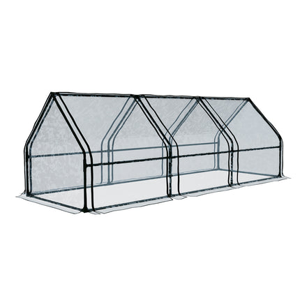 Green Fingers Greenhouse 2.7x0.9x0.9M Mini Green House Raised Garden Bed Planter Box.