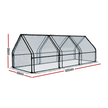 Green Fingers Greenhouse 2.7x0.9x0.9M Mini Green House Raised Garden Bed Planter Box.