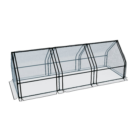 Green Fingers Greenhouse 2.7x0.9x0.9M Mini Green House Raised Garden Bed Planter Box.