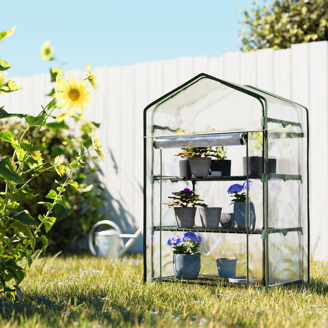 Greenfingers Greenhouse 3 Tiers Mini Green House Garden Bed Planter Box 1.28x0.7x0.5M.