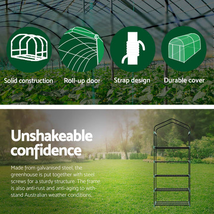 Greenfingers Greenhouse 5 Tiers Mini Green House Garden Bed Planter Box 1.9x0.7x0.5M.