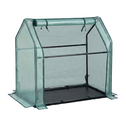 Green Fingers Mini Greenhouse 91x46x84cm Steel Frame PE Cover Outdoor Shelter.