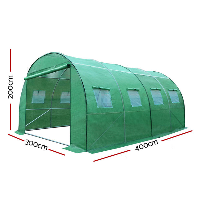 Green Fingers Greenhouse 4x3x2M Walk in Green House Tunnel Plant Garden Shed Dome.