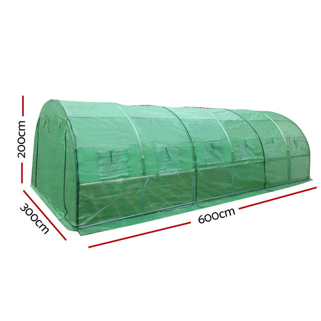 Green Fingers Greenhouse 6x3x2M Walk in Green House Tunnel Plant Garden Shed Dome.