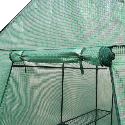 Green Fingers Greenhouse 1.2x1.9x1.9M Walk in Green House Tunnel Plant Garden Shed 4 Shelves.