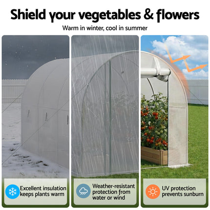 Green Fingers Greenhouse 3x2x2M Walk in Green House White.