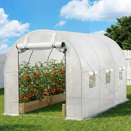 Green Fingers Greenhouse 3x2x2M Walk in Green House White.