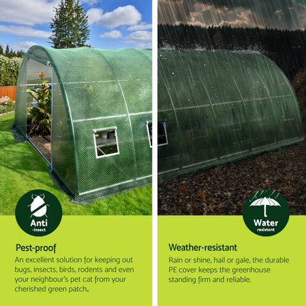 Green Fingers Greenhouse 6x4x2M Walk in Green House Tunnel Plant Garden Shed Dome.