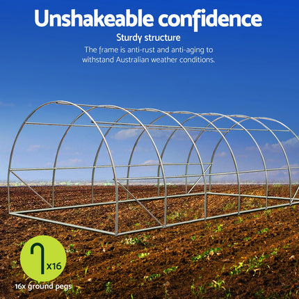 Green Fingers Greenhouse 6x4x2M Walk in Green House Tunnel Plant Garden Shed Dome.